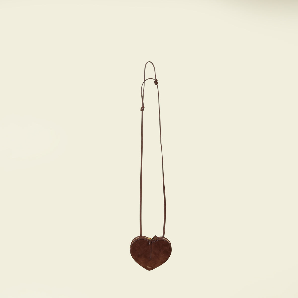 Alaia Dark Brown A Le CŒUR Small Bi Material Bag