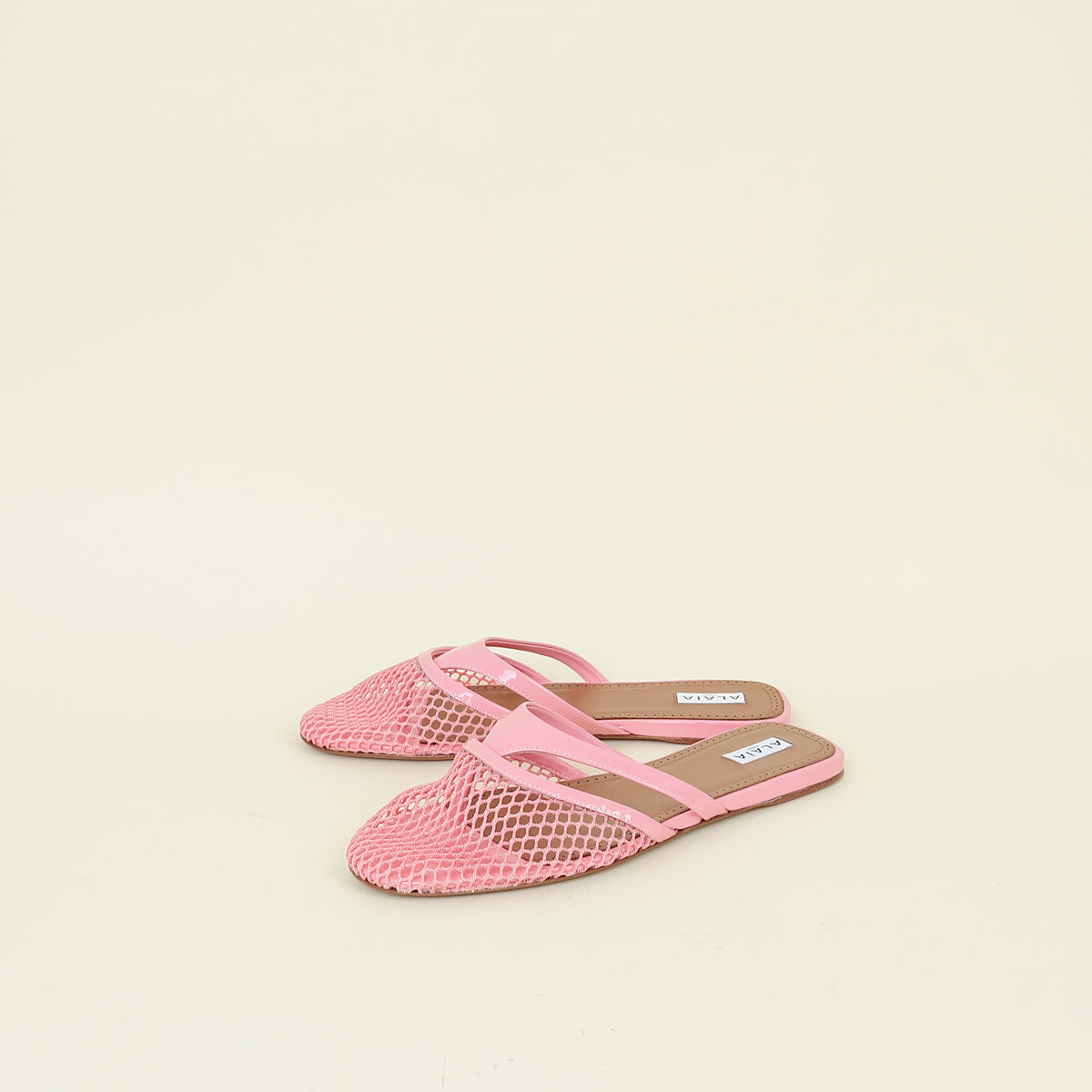 Alaïa Pink Fishnet Slippers 41