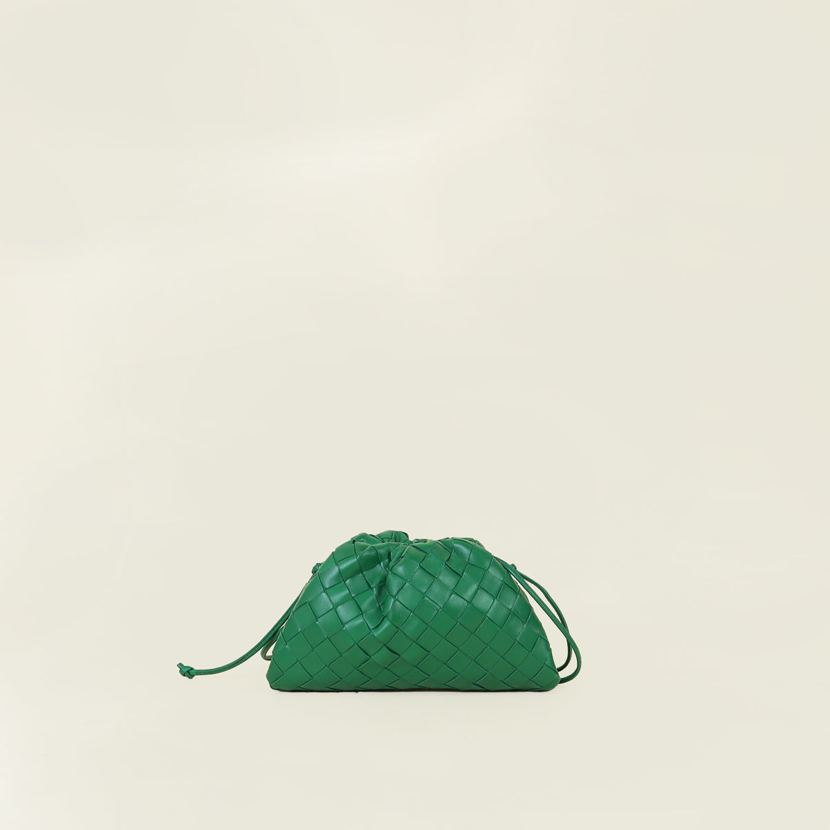 Bottega Veneta Green Intrecciato Leather Mini Pouch Bag