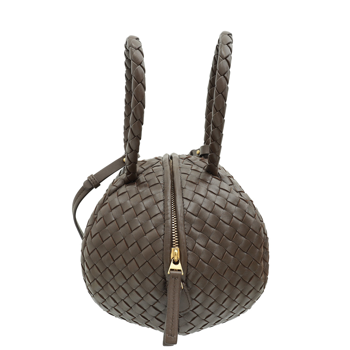 Bottega Veneta Chocolate Intrecciato Ball Top Handle Bag