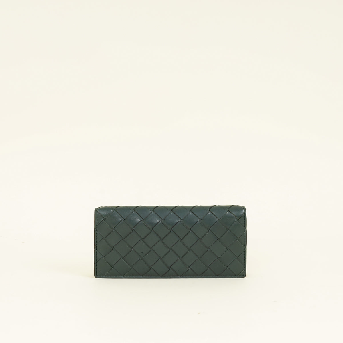 Bottega Veneta Dark Green Intrecciato Long Wallet