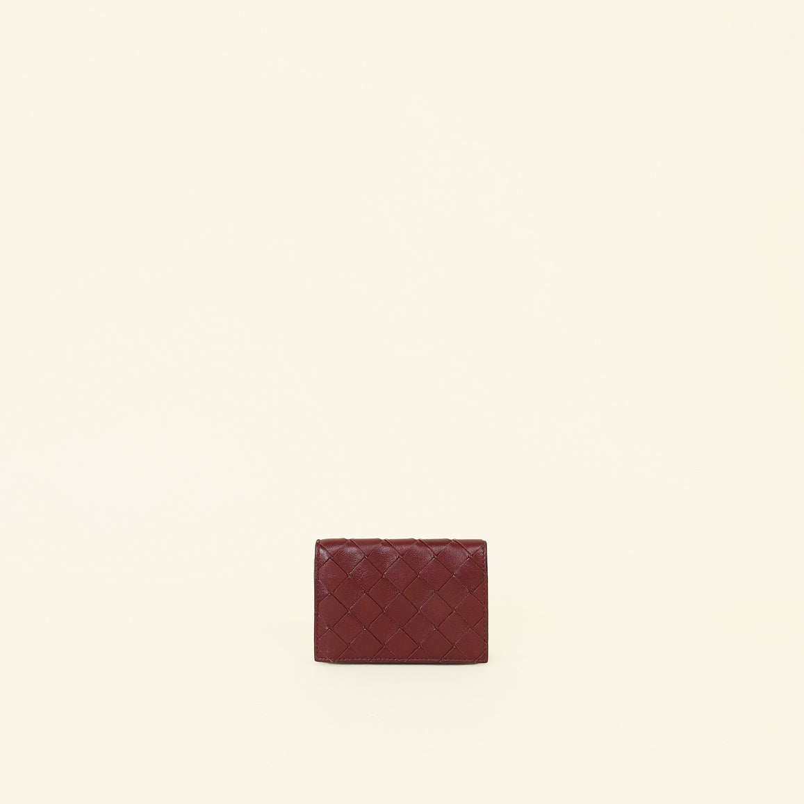 Bottega Veneta Burgundy Intrecciato Business Card Case
