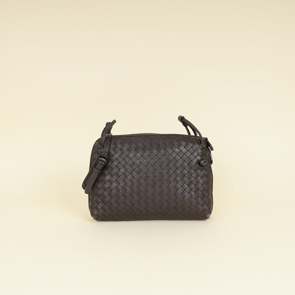 Bottega Veneta Brown Intrecciato Nodini Crossbody Bag
