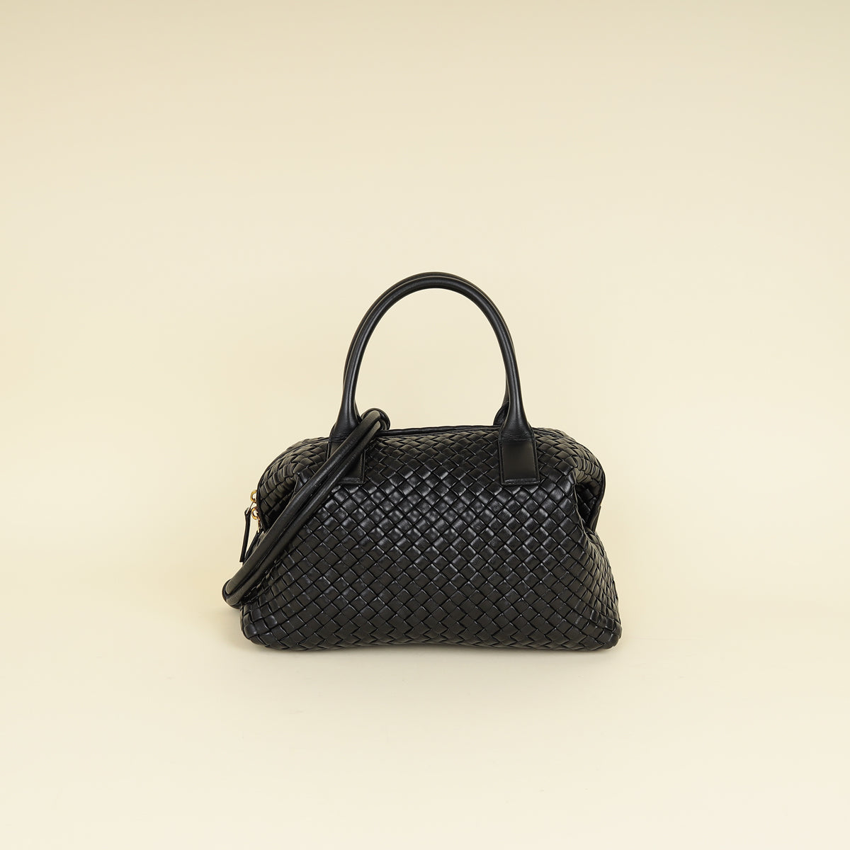 Bottega Veneta Black Padded Intrecciato Bauletto Bag