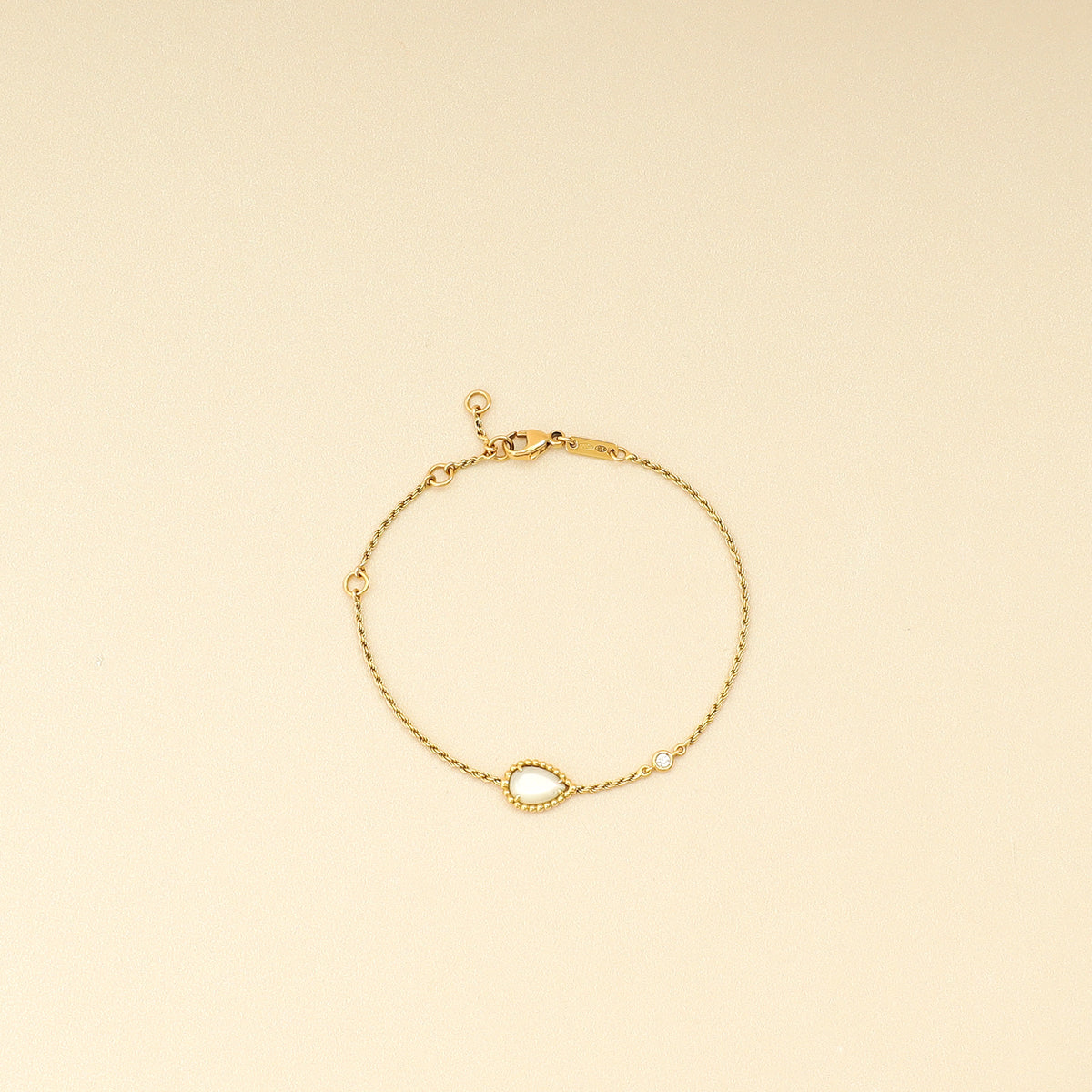 Boucheron 18K Yellow Gold MOP Diamond Serpent Boheme XS Bracelet