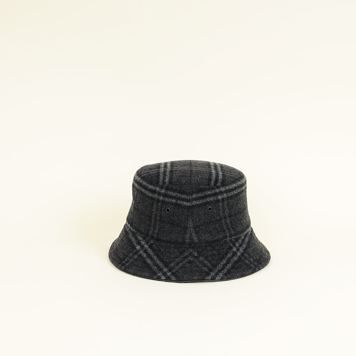 Burberry Charcoal Gray Check Wool Bucket Hat
