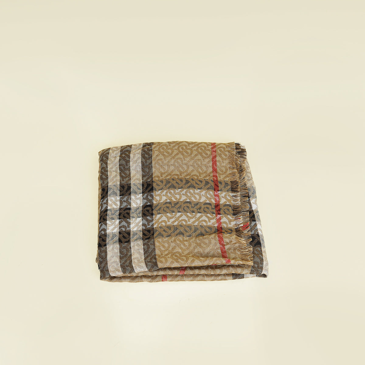 Burberry Brown TB Monogram Check Scarf