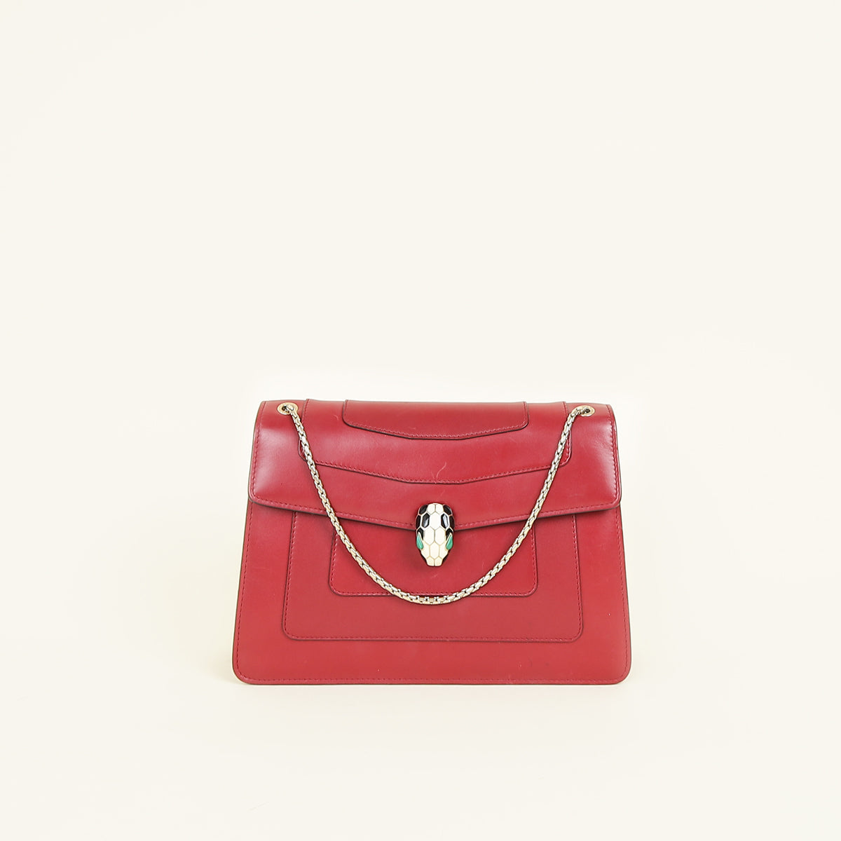 Bvlgari Burgundy Serpenti Forever Flap Shoulder Bag