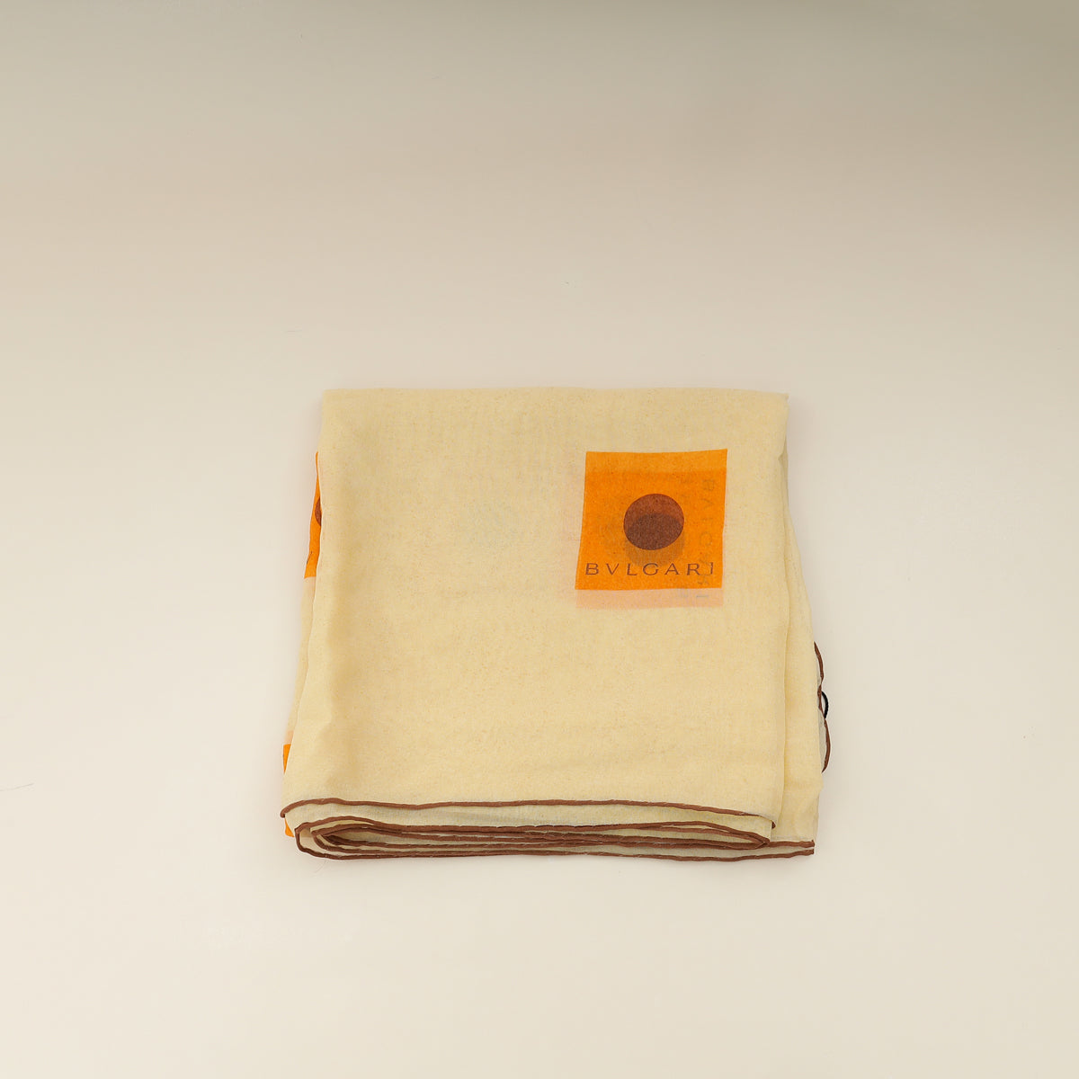 Bvlgari Yellow Printed Silk Scarf