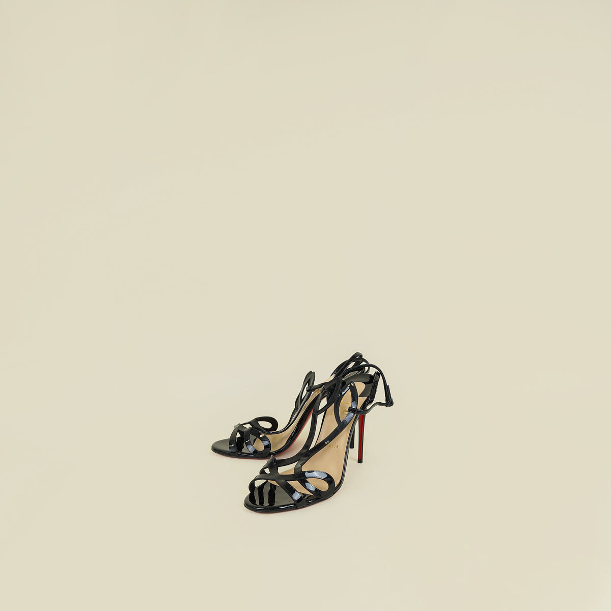 Christian Louboutin Black Double L 100 Sandals 41