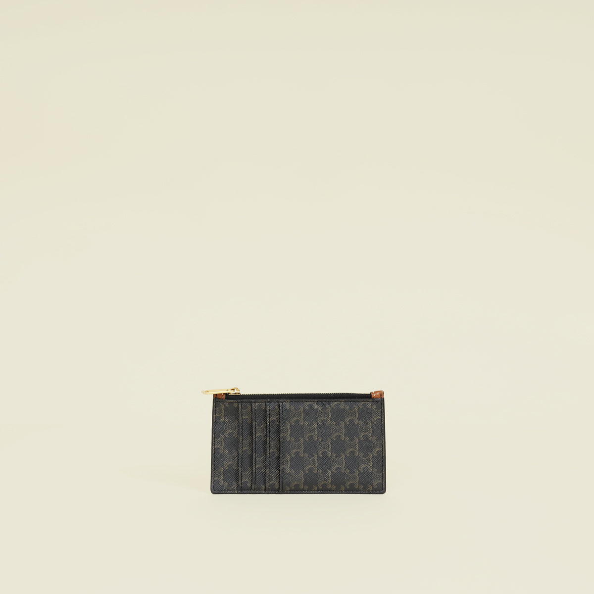 Celine Bicolor Triomphe Zipped Flat Card Holder
