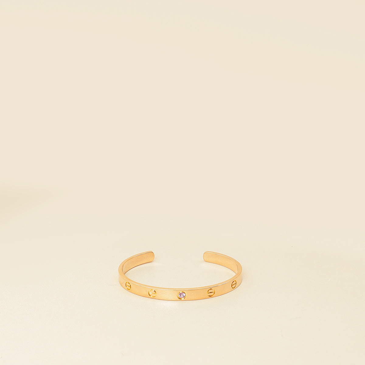 Cartier 18K Rose Gold Pink Sapphire Love Cuff Bracelet 18