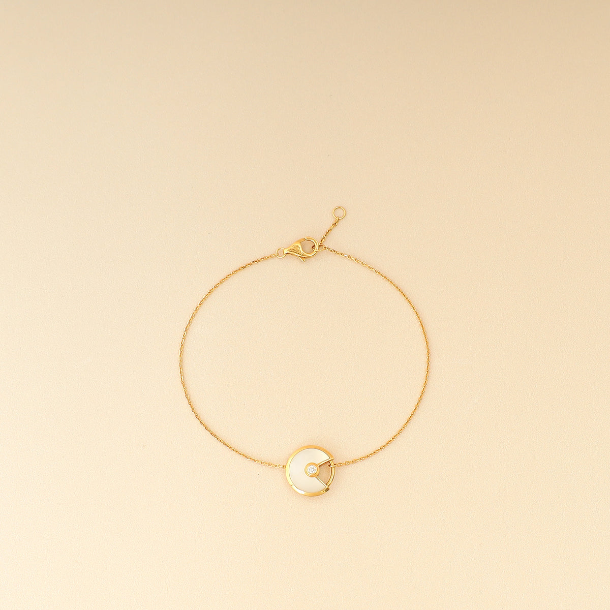 Cartier 18K Yellow Gold Amulette De Cartier XS MOP Diamond Bracelet