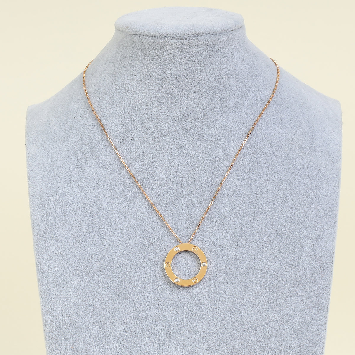 Cartier 18K Rose Gold Diamond Love Pendant Necklace