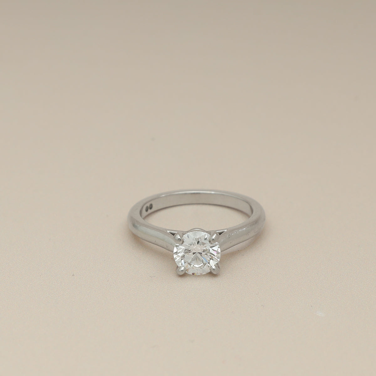 Cartier Platinum 1895 Solitaire Brilliant-Cut Diamond Ring 51