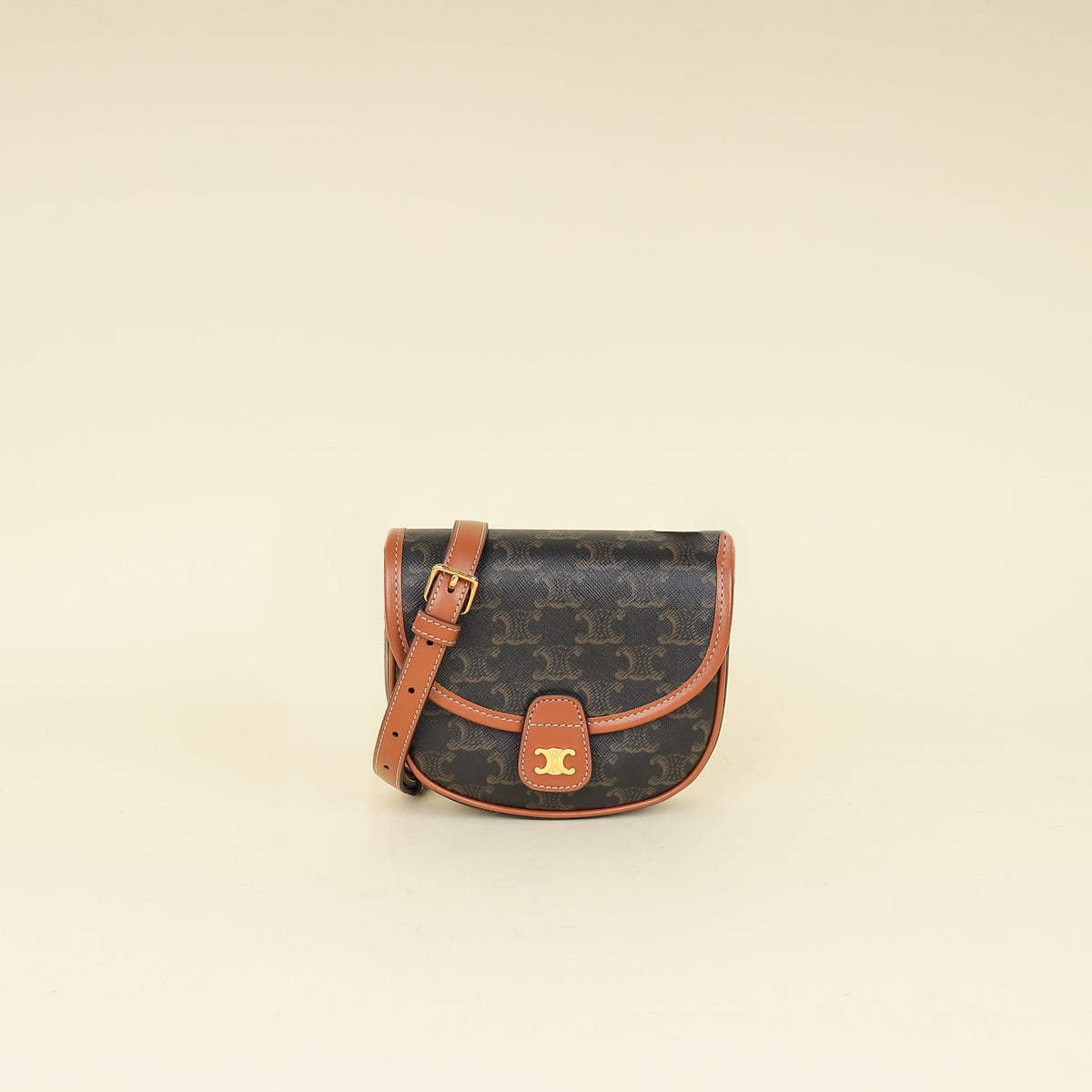 Celine Brown Triomphe Mini Besace Bag