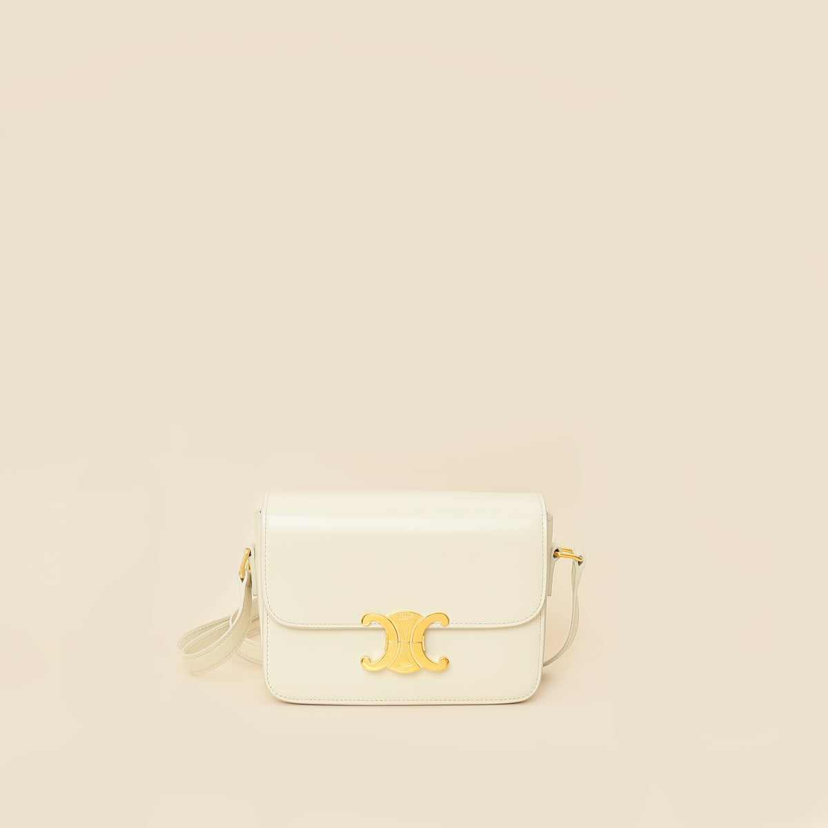 Celine White Teen Triomphe Bag