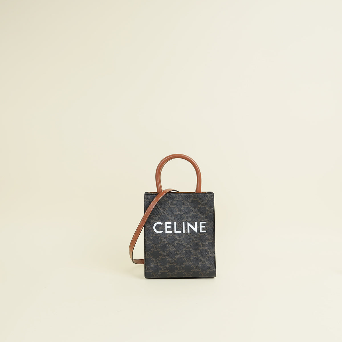 Celine Tricolor Triomphe Mini Vertical Cabas