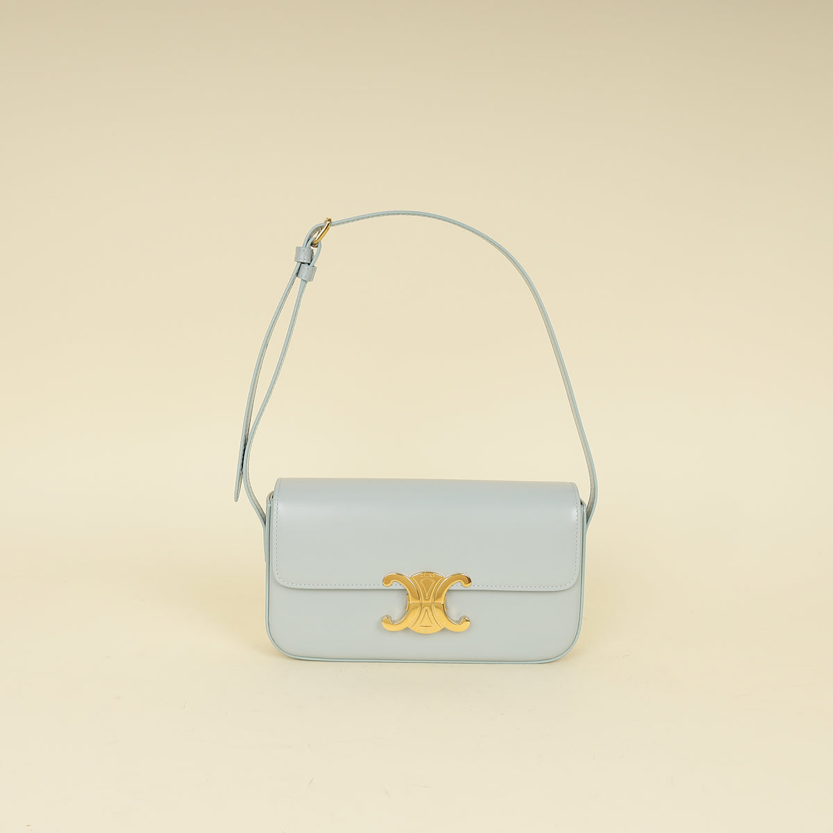 Celine Light Blue Triomphe Claude Shoulder Bag