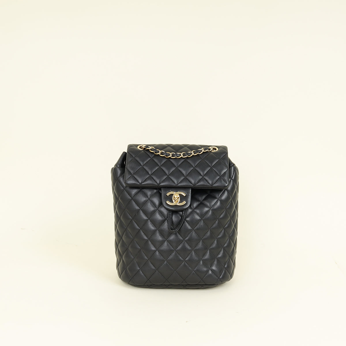 Chanel Black CC Urban Spirit Quilted Backpack Small Bag