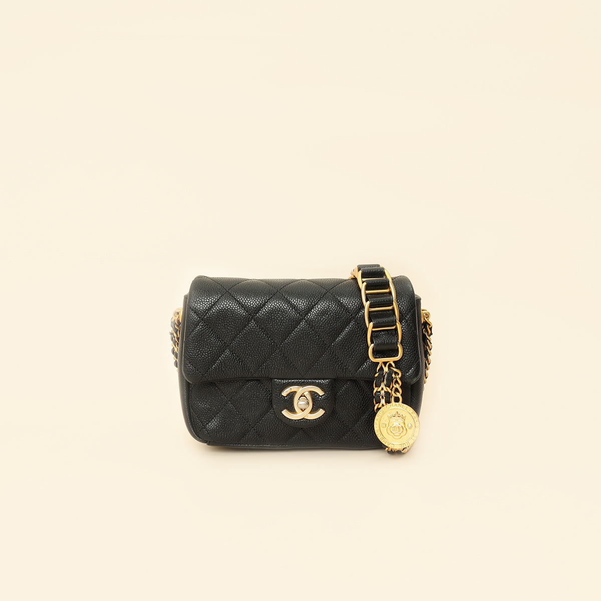 Chanel Black CC Medallion Mini Flap Bag