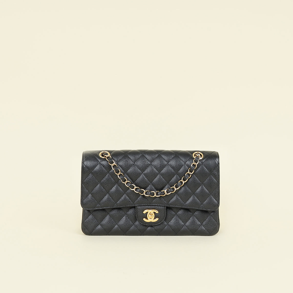 Chanel Black Classic Double Flap Medium Bag