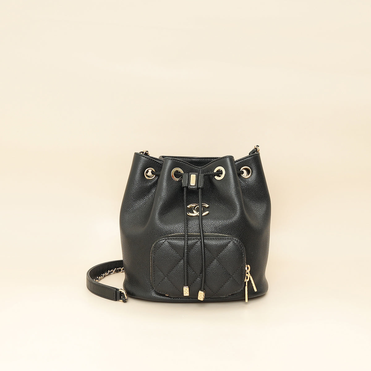 Chanel Black CC Business Affinity Bucket Bag