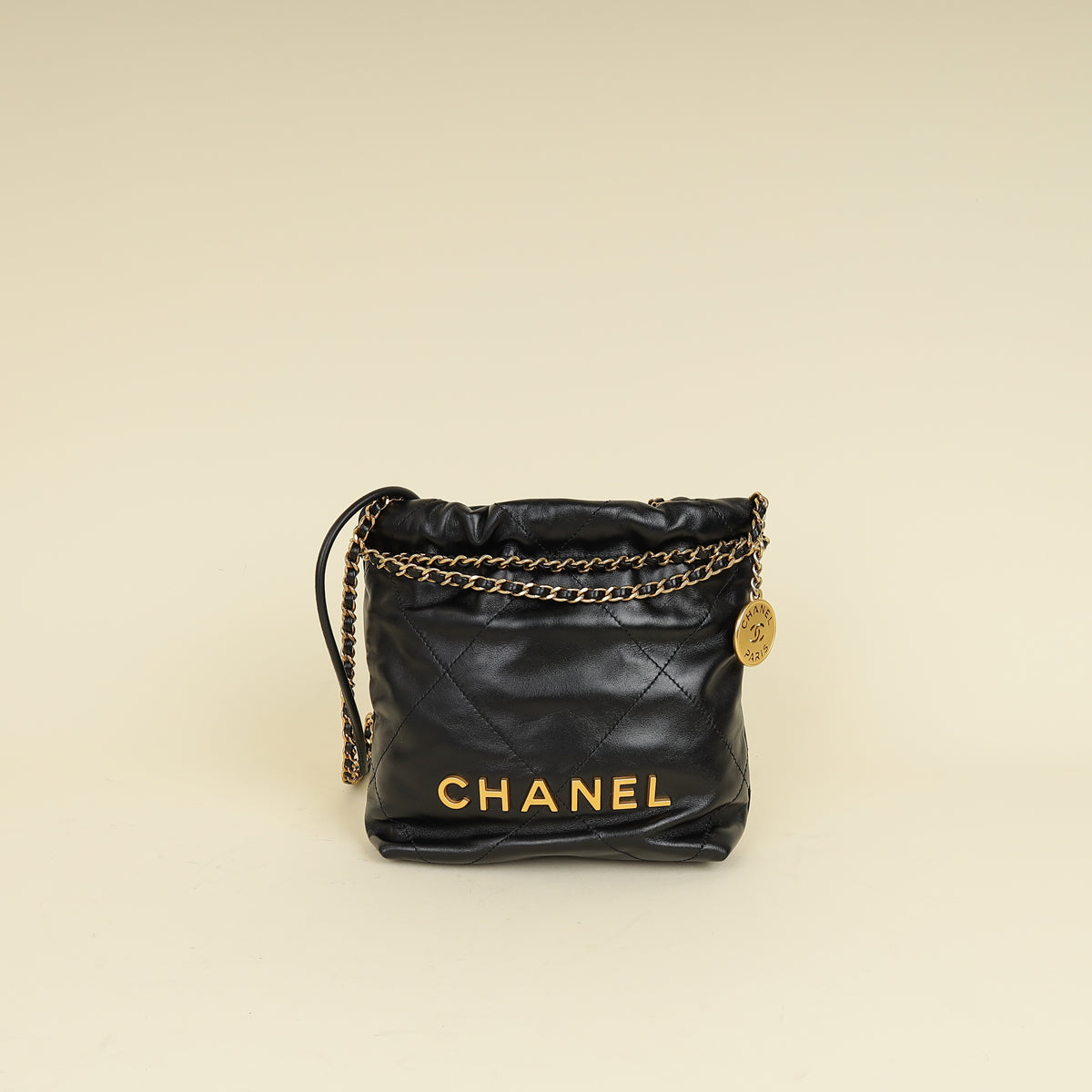 Chanel Black CC 22 Mini Shiny Bag