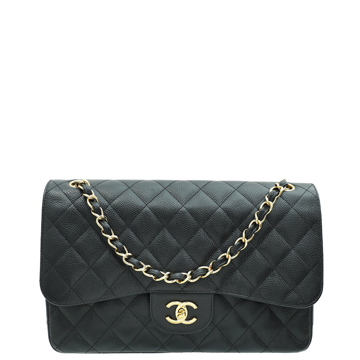 Chanel Black Classic Double Flap Jumbo Bag