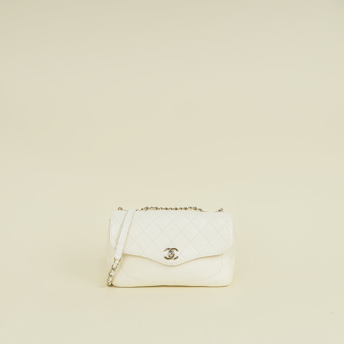 Chanel Ivory Cream CC Diana Flap Bag