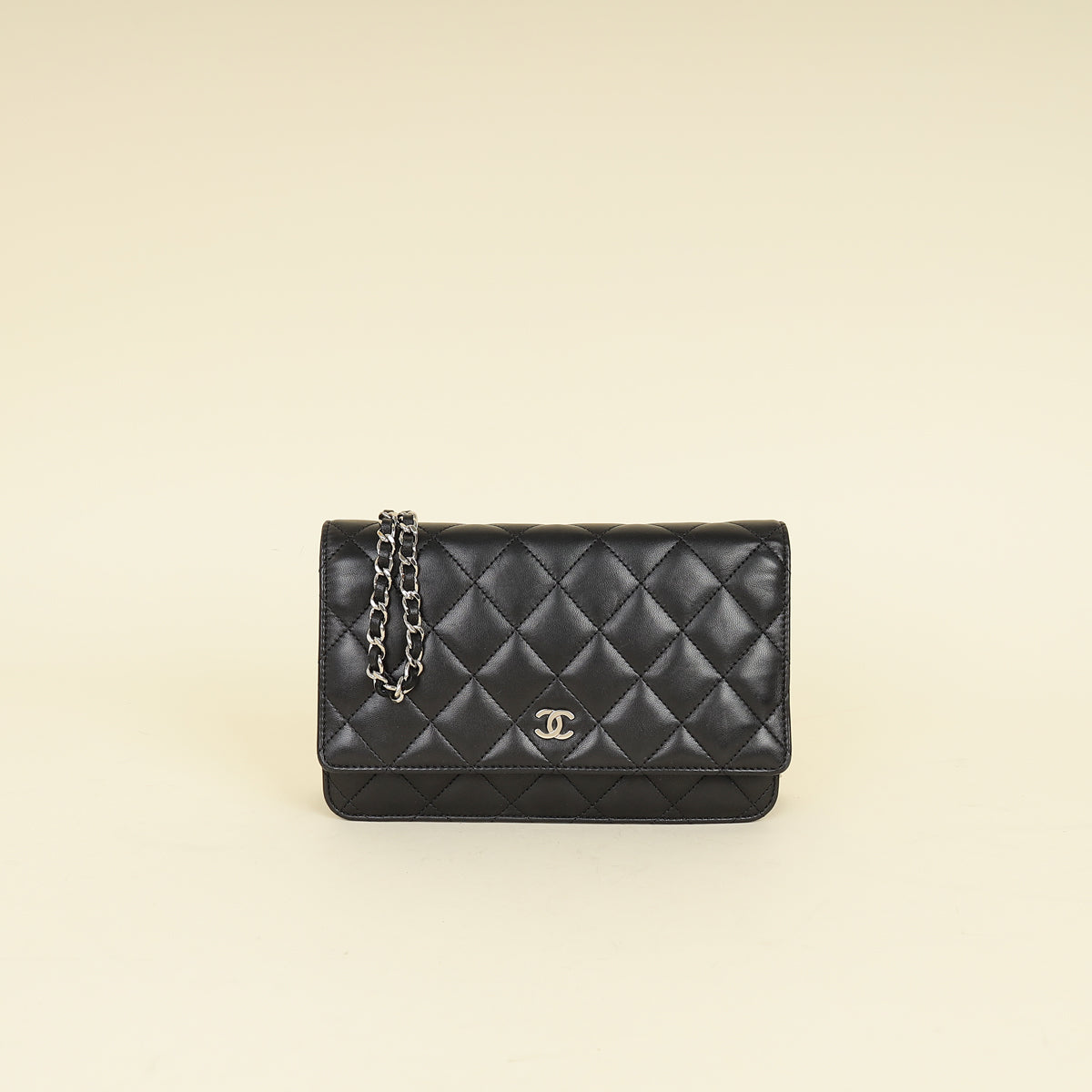 Chanel Black CC Classic Wallet On Chain