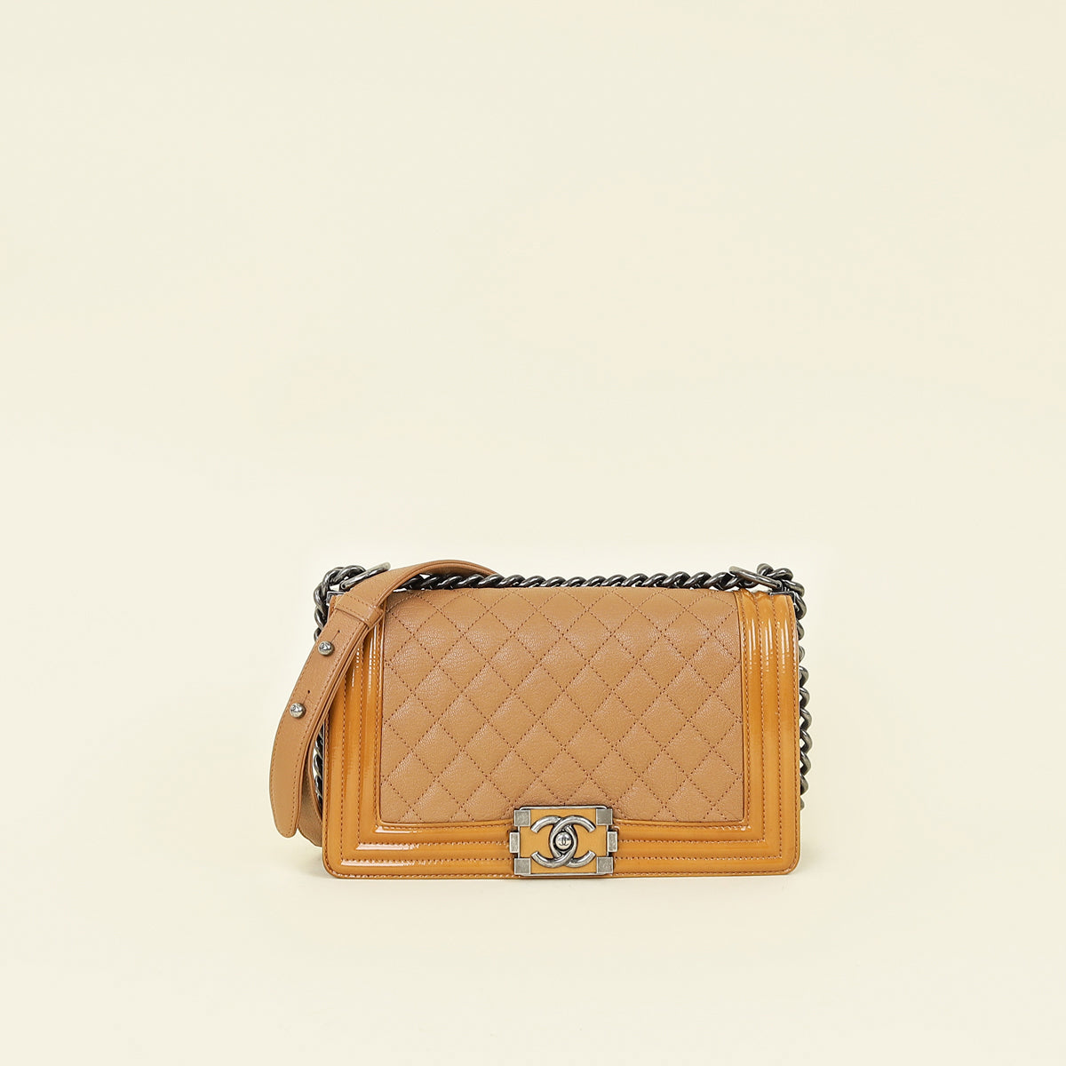 Chanel Caramel Duo Boy Flap Medium Shoulder Bag