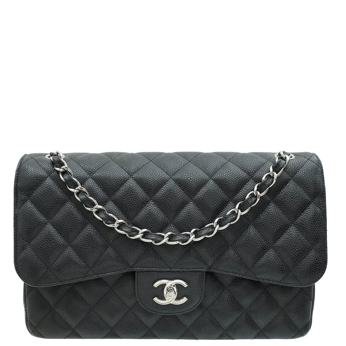Chanel Black CC Classic Double Flap Jumbo Bag