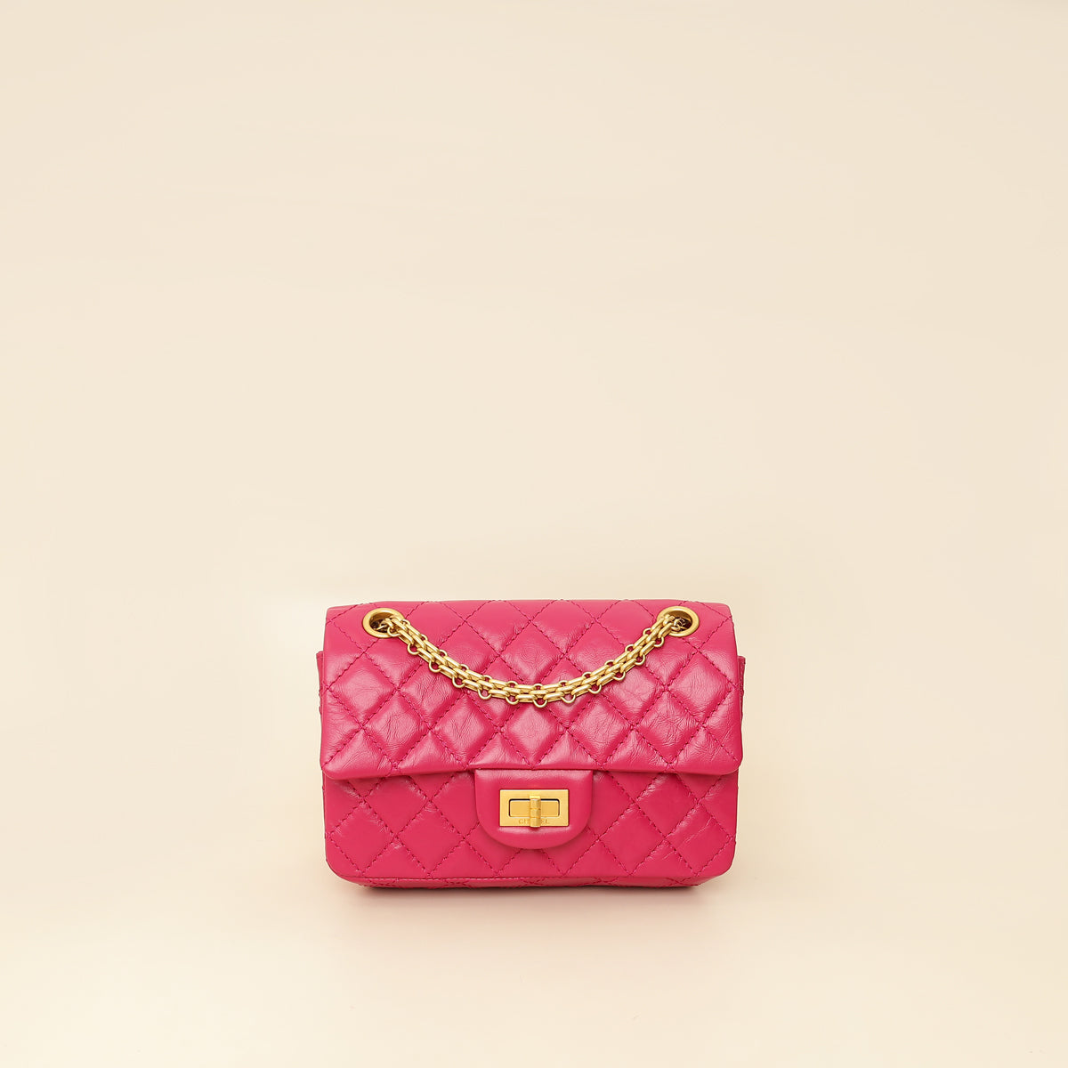 Chanel Fuchsia Aged Quilted 2.55 Reissue Mini Flap Bag