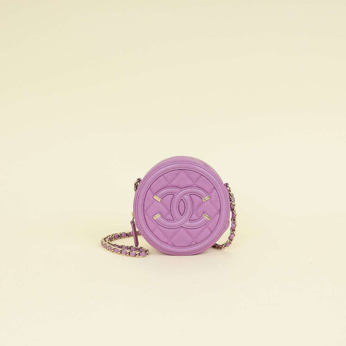 Chanel Purple Round CC Filigree Crossbody Bag