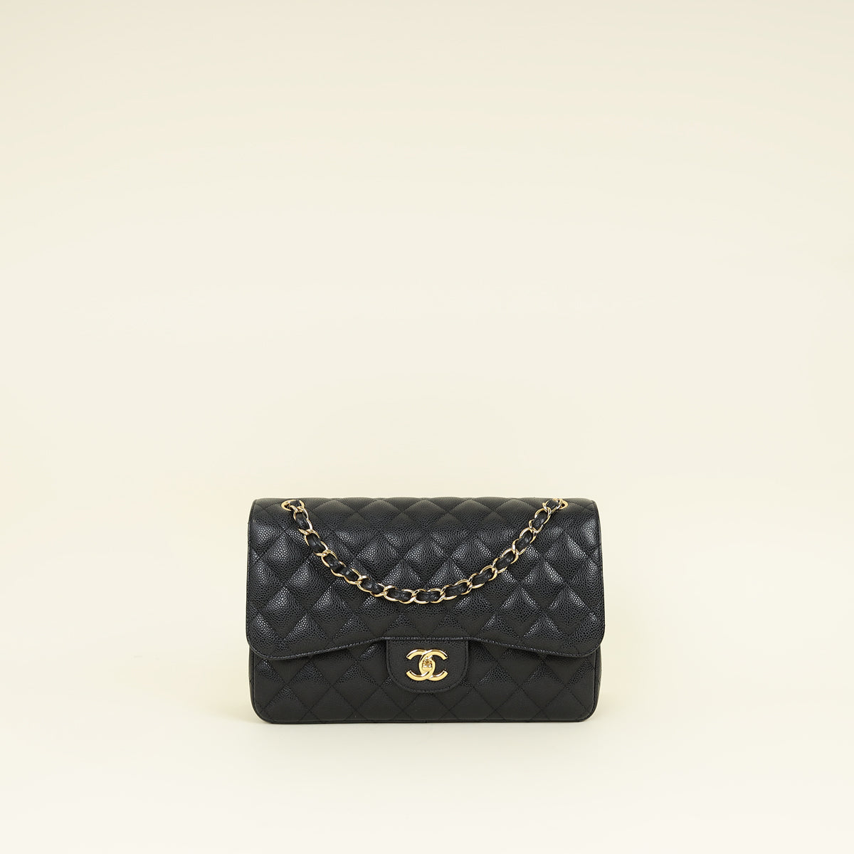 Chanel Black CC Classic Double Flap Jumbo Bag