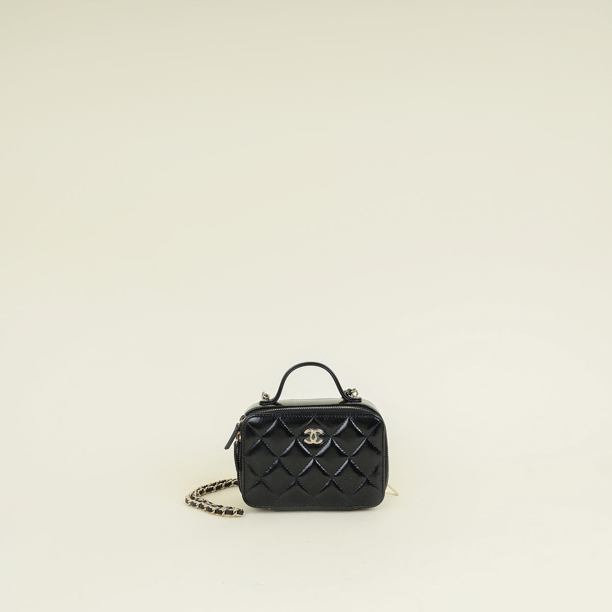 Chanel Black CC Top Handle Vanity Case Bag