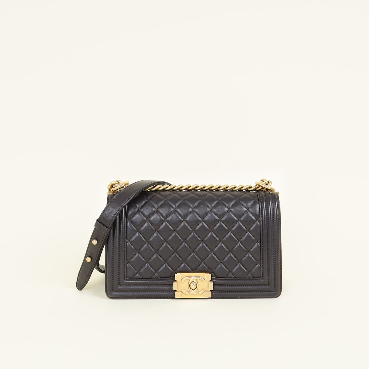 Chanel Chocolate Brown Le Boy Flap Medium Shoulder Bag