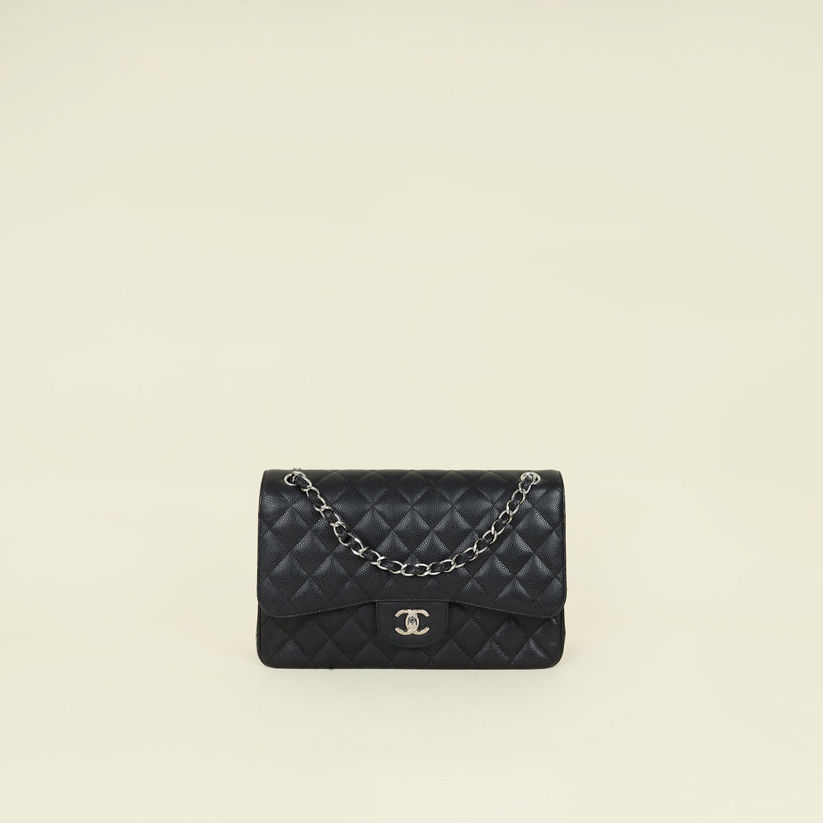 Chanel Black CC Classic Double Flap Jumbo Bag