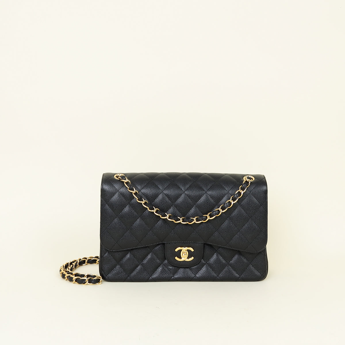 Chanel Black Classic Double Flap Jumbo Bag