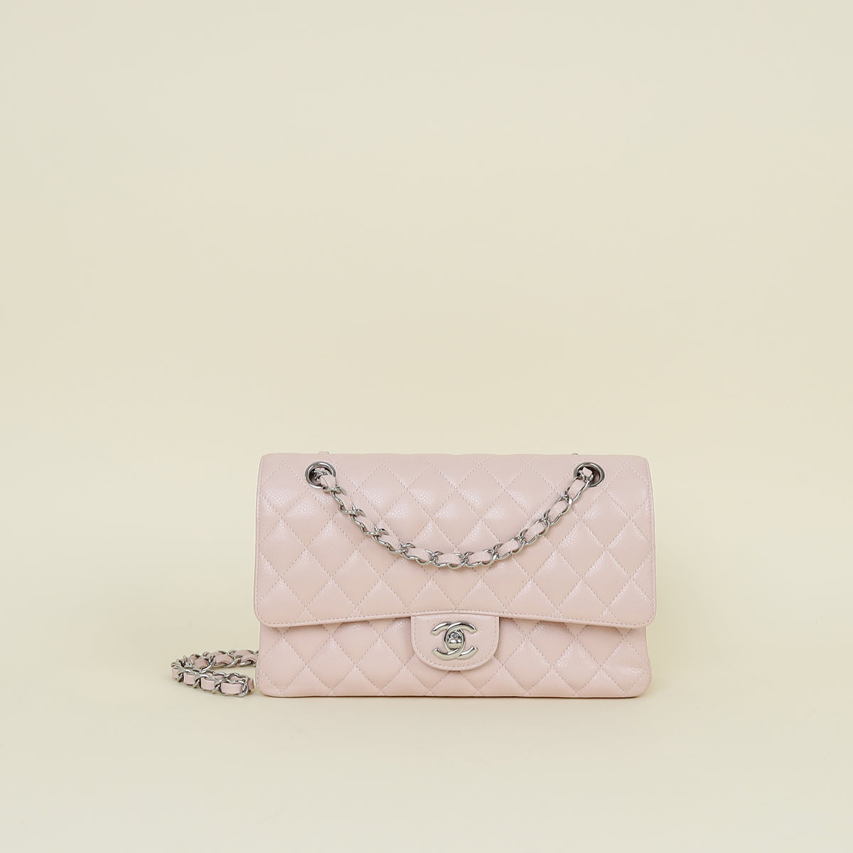 Chanel Light Pink Classic Double Flap Medium Bag