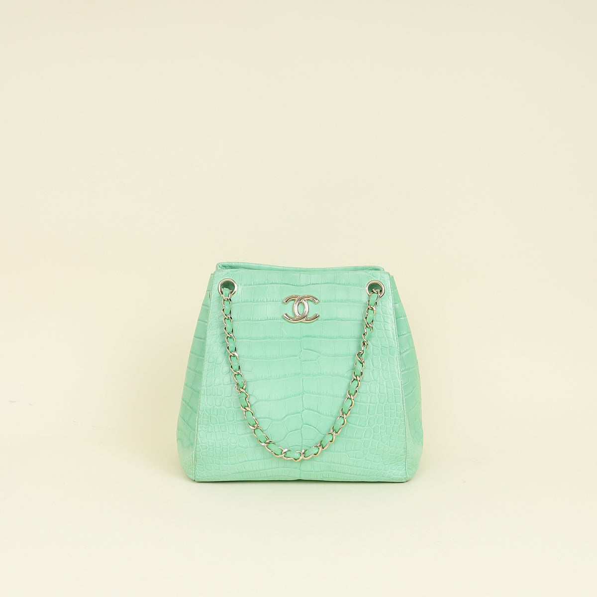 Chanel Vert Matte Alligator Petite Bucket Bag