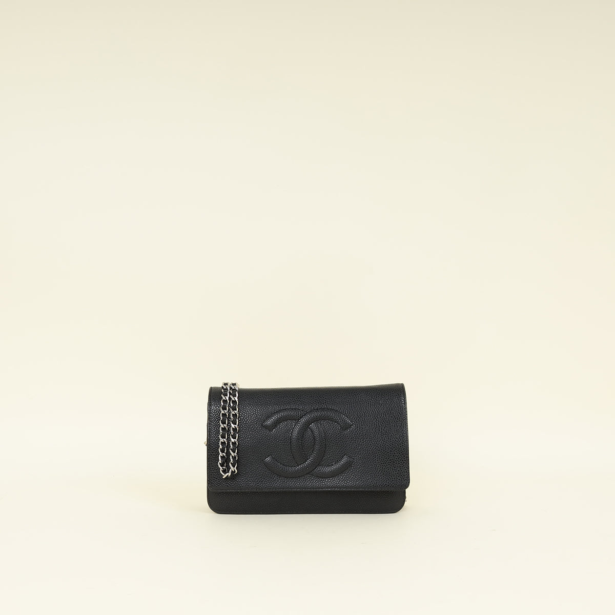 Chanel Black CC Timeless Wallet On Chain