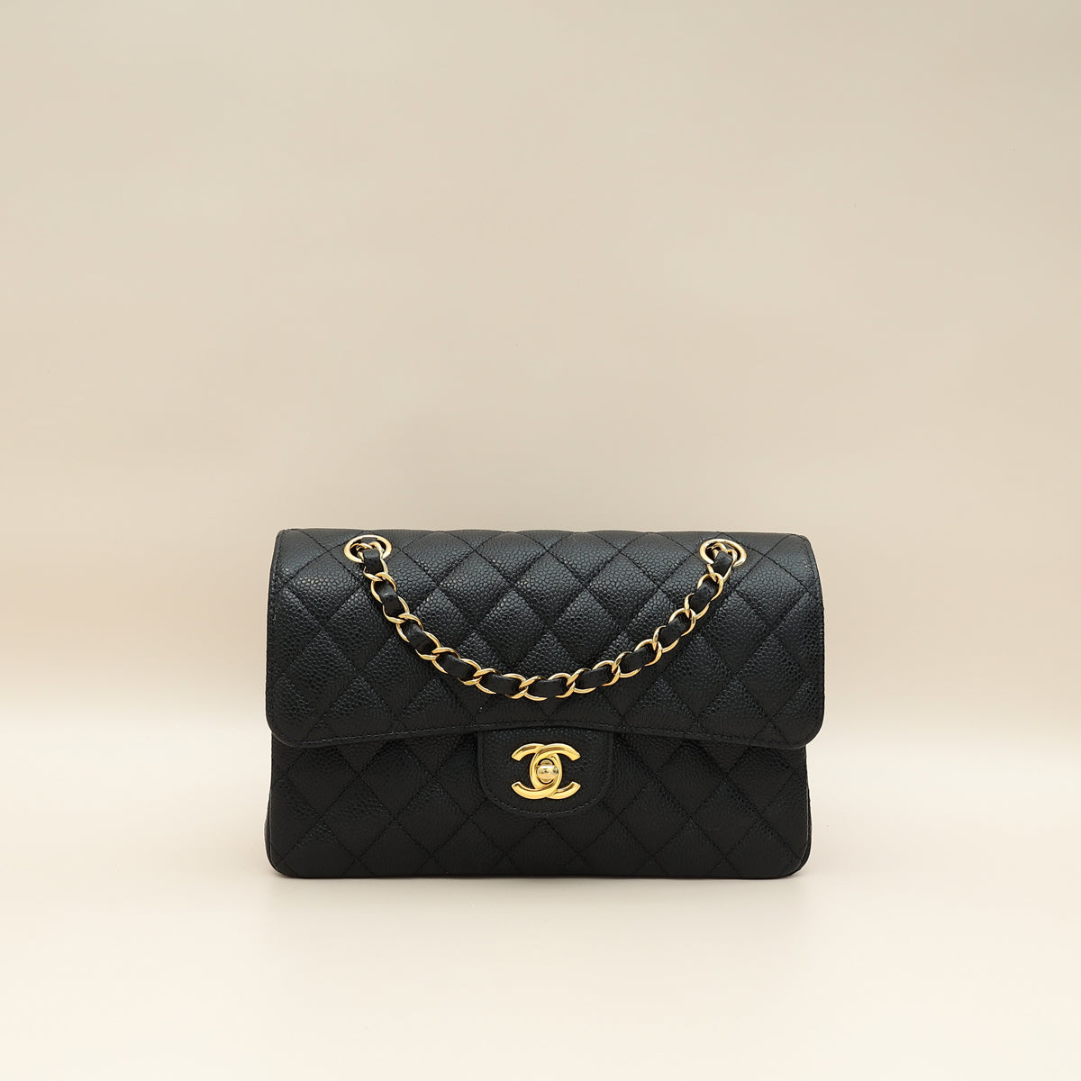 Chanel Black CC Classic Double Flap Small Bag
