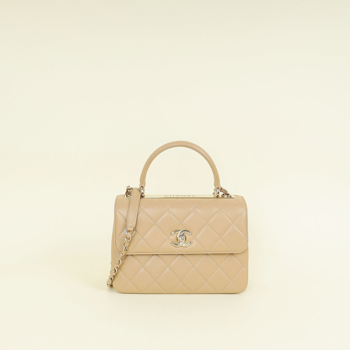 Chanel Beige CC Trendy Top Handle Bag