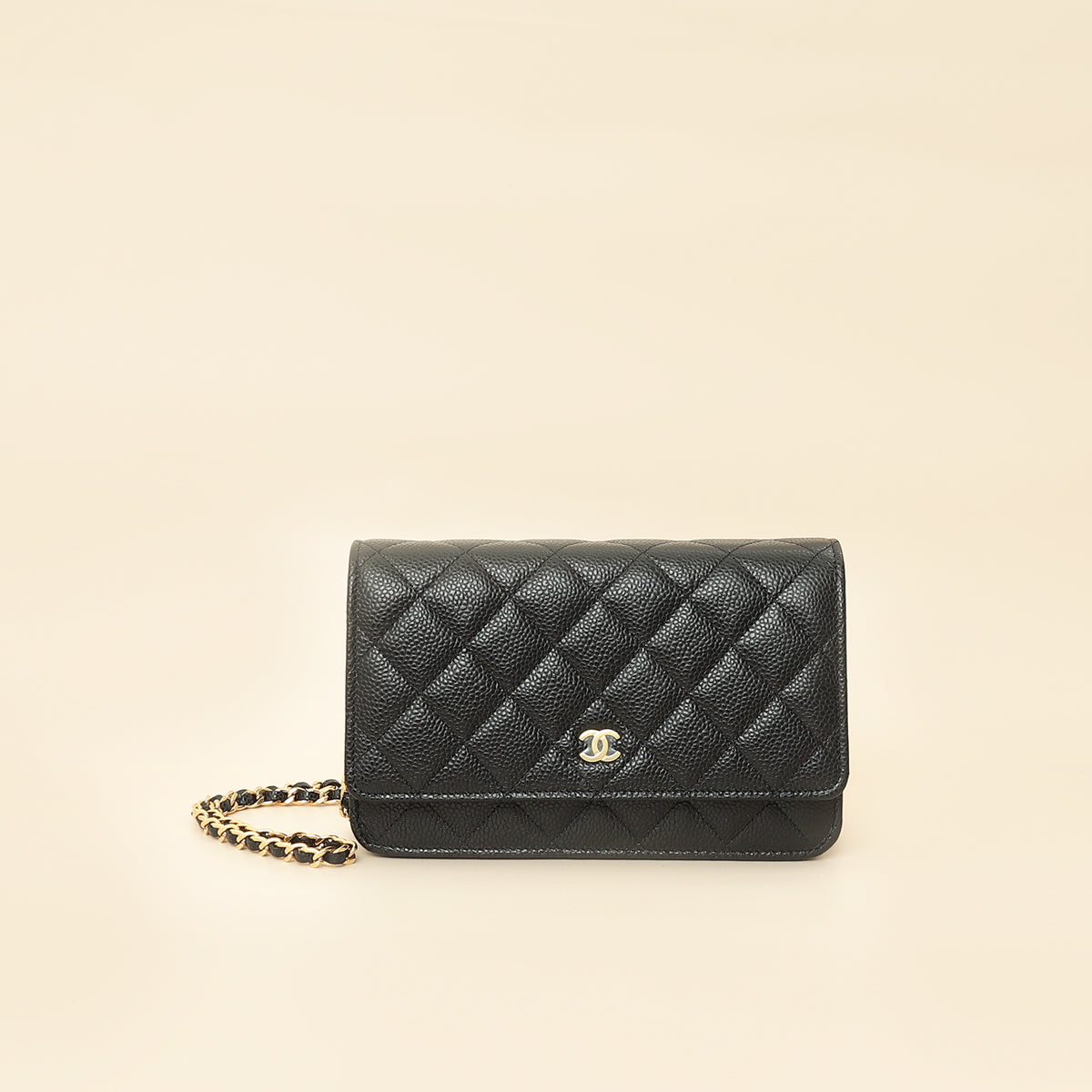 Chanel Black CC Classic Wallet On Chain