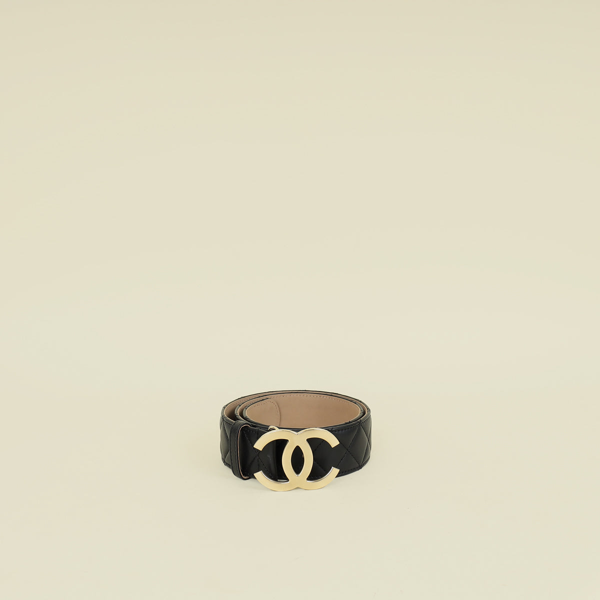 Chanel Black CC Buckle Quilted Belt 28
