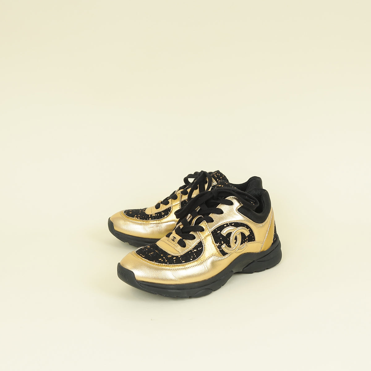 Chanel Bicolor CC Tweed Sneaker 39