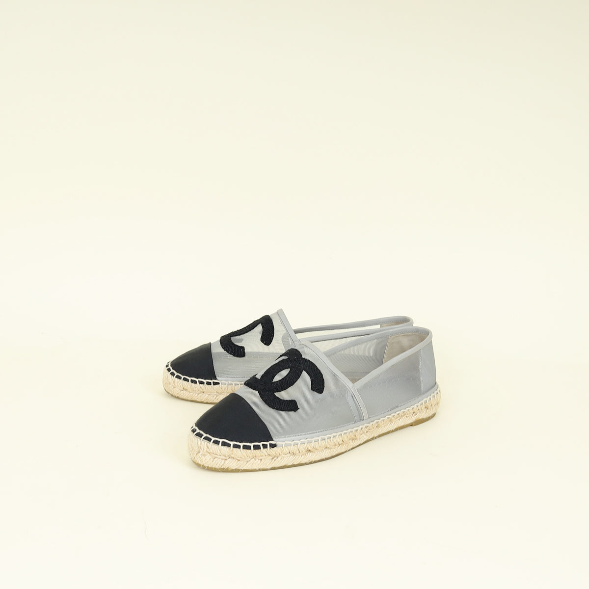 Chanel Bicolor CC Cap Toe Mesh Espadrille 39