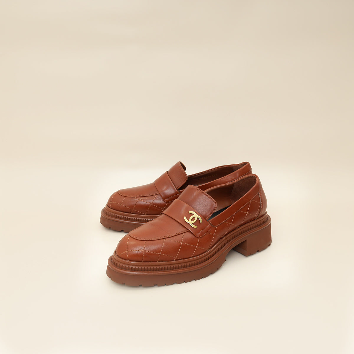 Chanel Brown CC Quilted Loafer 40